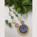 FS Collection Regal Gold Plated  with Elegant Mother of Pearl Touch Necklace Set