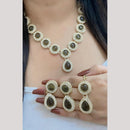 FS Collection Traditional Gold Plated Pota and Austrian Stones Necklace Set