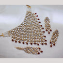 FS Collection Gold Plated Kundan & Pearl Necklace Set