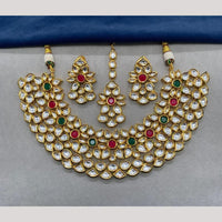 FS Collection Gold Plated Kundan Necklace Set