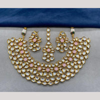 FS Collection Gold Plated Kundan Necklace Set