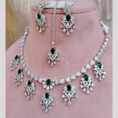 FS Collection Silver Plated Sparkling American Diamond Necklace Set