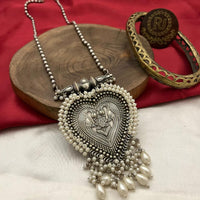 FS Collection Oxidized Plated Long Necklace