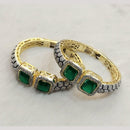 FS Collection Gold Plated Pota Stone And Austrian Stone Openable Bangles Set