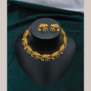 FS Collection Gold Plated Pota Stone Choker Necklace Set