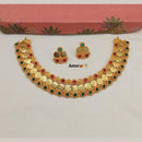FS Collection Luxurious Gold Plated Pota Temple Choker Necklace Set