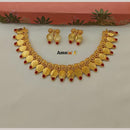 FS Collection Luxurious Gold Plated Pota Temple Choker Necklace Set