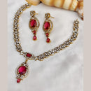 FS Collection Premium Gold Plated American Diamond Necklace Set