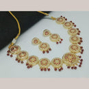 FS Collection Gold Finish Pota And Meenakari Necklace Set
