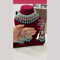 FS Collection Gold Plated Pota Stone And Beads Choker Necklace Set