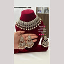 FS Collection Gold Plated Pota Stone And Beads Choker Necklace Set