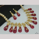 FS Collection Gold Plated Pota Stone And Beads Necklace Set