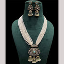 FS Collection Gold Plated Pota Stone And Beads Necklace Set