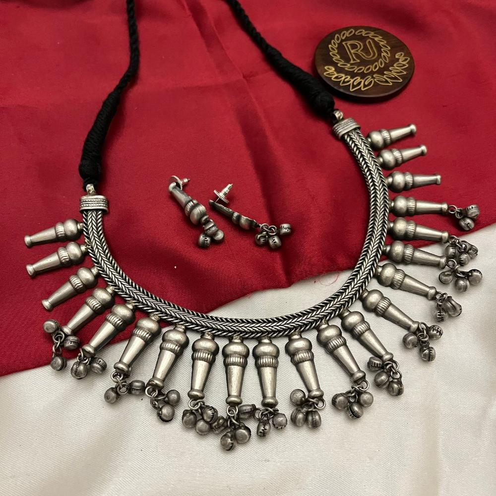 FS Collection Oxidized Plated Necklace Set