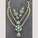 FS Collection Premium Gold Plated American Diamond Necklace Set