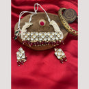 FS Collection Gold Plated Polki Kundan And Beads Choker Necklace Set