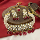 FS Collection Gold Plated Polki Kundan And Beads Choker Necklace Set