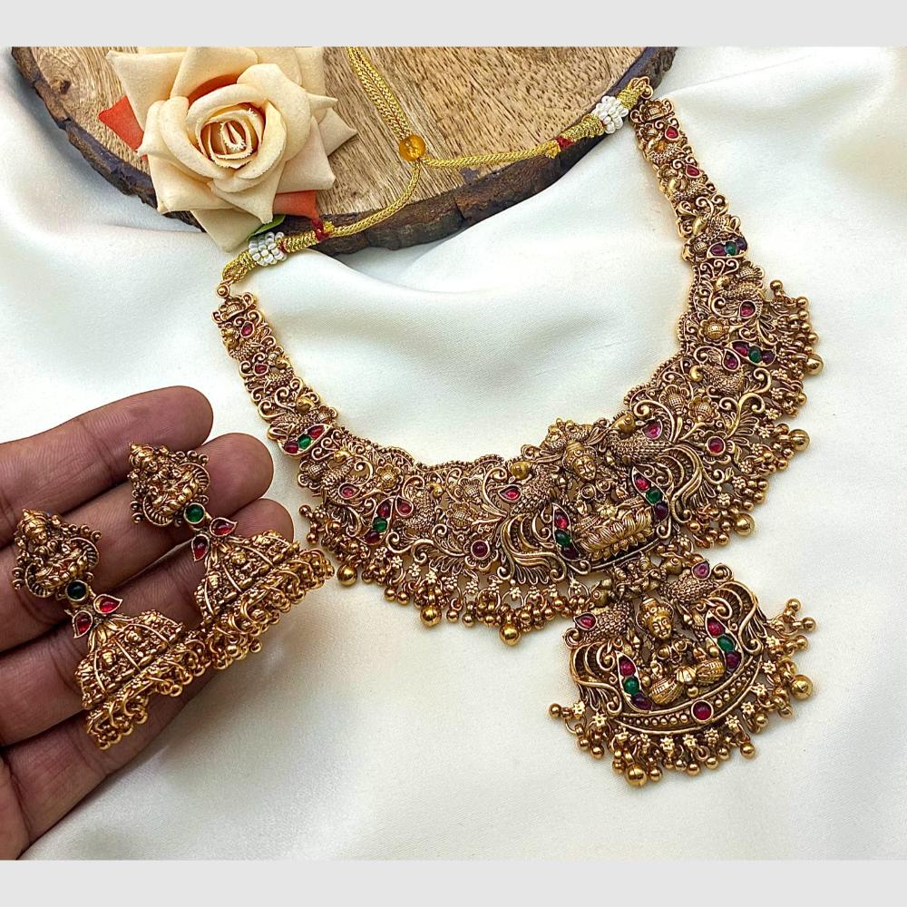 FS Collection Pota Stone Temple Necklace Set