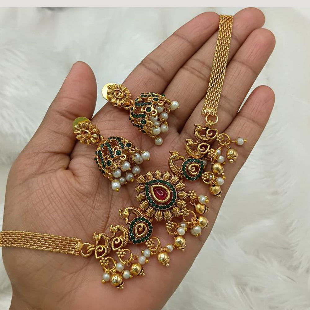 FS Collection Ethnic Choker Set with Pota Stone and Pearl Detailing