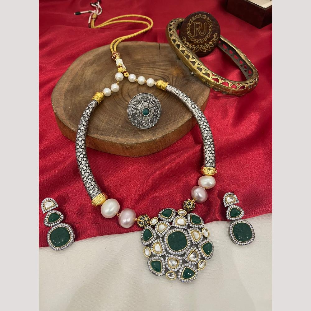 FS Collection 2 Tone Pota Stone Necklace Set