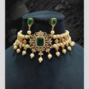 FS Collection Modern Glow Crystal And Austrain Stone And Pearl Classic Glamour Choker Necklace Set 