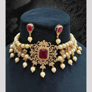 FS Collection Modern Glow Crystal And Austrain Stone And Pearl Classic Glamour Choker Necklace Set