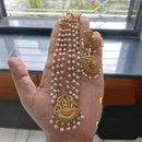 FS Collection Antique Pota Stone And Pearl Detailing Temple Necklace Set