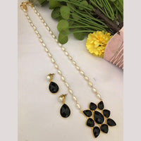 FS Collection Timeless Beauty Crystal Stone And Pearls Long Necklace Set