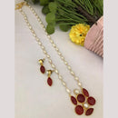 FS Collection Timeless Beauty Crystal Stone And Pearls Long Necklace Set