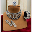 FS Collection Rhodium Tone American Diamond Combo Set