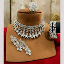 FS Collection Rhodium Tone American Diamond Combo Set