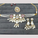 FS Collection Designer Mother of Pearl Beaded Choker Necklace Set