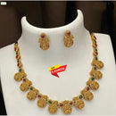 FS Collection Gold Plated Pota Stone Heritage Temple Necklace Set