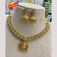 FS Collection Gold Plated Pota Stone Heritage Temple Necklace Set