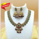 FS Collection Handcrafted Ethnic Pota Stone And Beads Necklace Set
