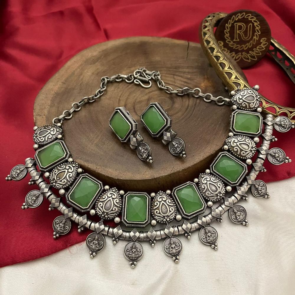 FS Collection Regal Elegance Gold Plated Crystal Stone Temple Necklace Set