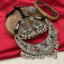 FS Collection 2 Tone Plated Pota Stone And Pearl Necklace Set