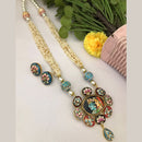 FS Collection Regal Rituals Pearl Necklace with Temple And Meenakari Elegance