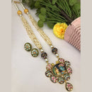 FS Collection Regal Rituals Pearl Necklace with Temple And Meenakari Elegance