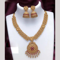 FS Collection Gold Plated Timeless Grace Pota Stone Necklace Set
