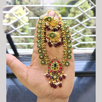FS Collection Handcrafted Ethnic Pota Stone And Beads Necklace Set
