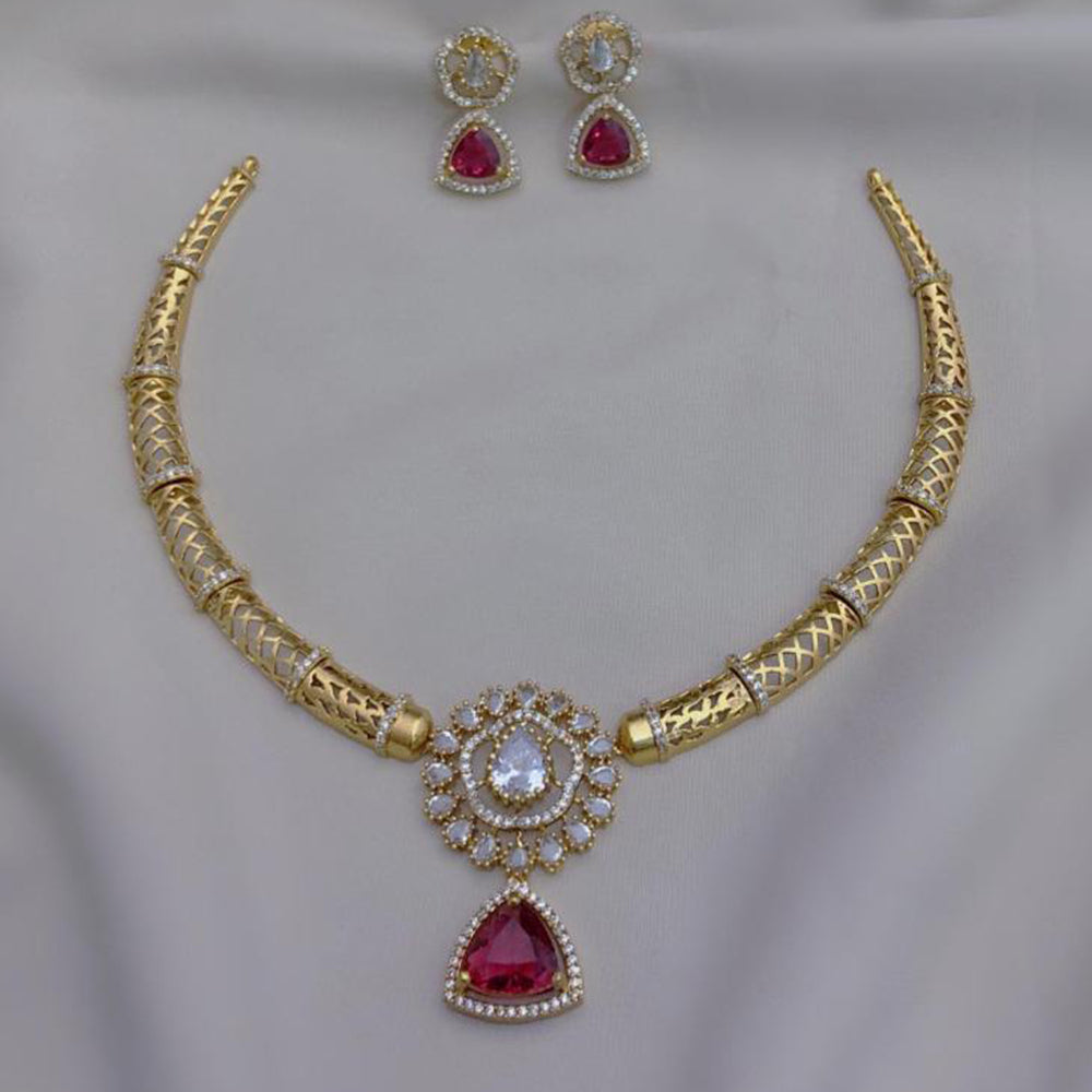 FS Collection Elegant Crystal Stone Necklace Set