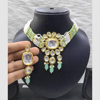 FS Collection Traditional Kundan Pearl And Beads Choker Necklace Set