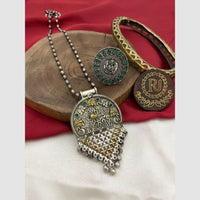 FS Collection Luxurious 2 Tone Finish Pota Stone Long Necklace