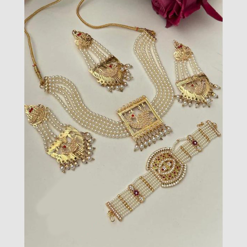 FS Collection Royal Austrian Stone And Pearl Jewellery Combo Set