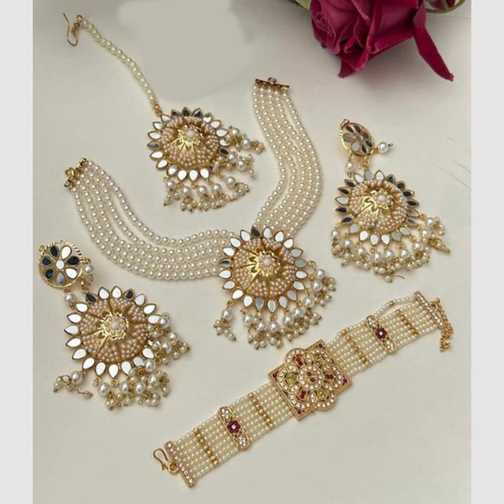 FS Collection Royal Austrian Stone And Pearl Jewellery Combo Set