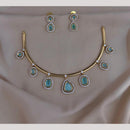 FS Collection Luxury Pota Stone And Austrian Stone Statement Necklace Set