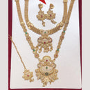 FS Collection Handcrafted Ethnic Pota Stones And Meenakari Double Necklace Set