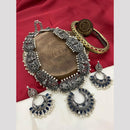 FS Collection Traditional Meets Trendy Oxidised Plated Long Necklace With Pota & Pearls 