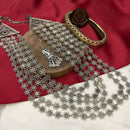 FS Collection Statement  Multi Layer Long Necklace Oxidised Plated For a Vintage Look 